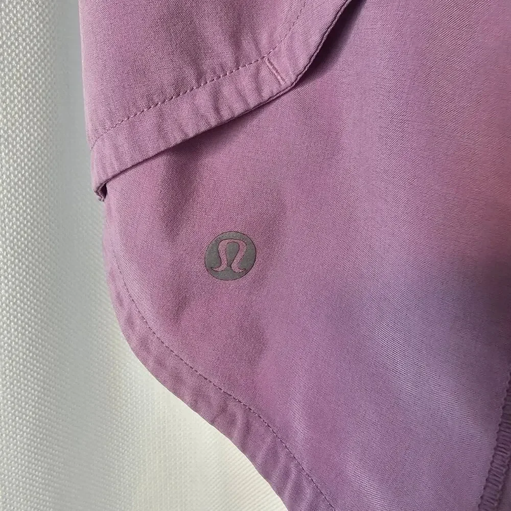 Lululemon Shorts Womens Size 6 Lilac Quartz Athletic Zipper Pocket Swift - Picture 8 of 11